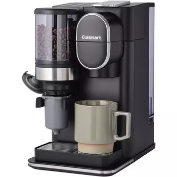 Кофеварка Cuisinart Drip One с мельницей для приготовления 1 чашки молотого кофе. Не требуется бумажный фильтр. Легко чистить. Черный [Свежезерновой] DGB-2KJ