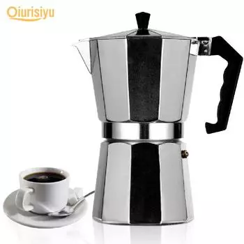 Кофеварка для эспрессо Перколятор Плита Верхняя кастрюля 50ml серебряный