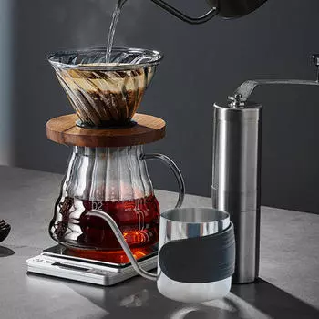 Кофеварка для заваривания кофе, мини-кофеварка с носиком-гусиной шеей для использования на открытом воздухе silvery