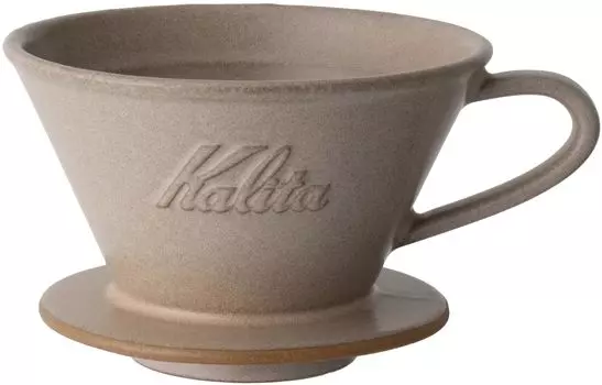 Кофеварка Kalita Kalita Mino Ware, керамическая посуда с высокой степенью сохранения тепла, для 2–4 человек, серия DACHI Kalita MI185 Sand Brown Wave, сделанная в Японии.