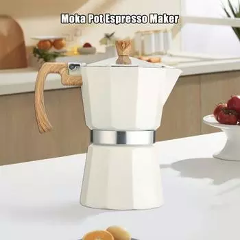 Кофеварка Moka Pot Espresso, легко моющаяся, кофеварка для плиты, алюминиевая, итальянская 150ML розовый