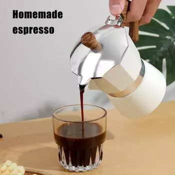 Кофеварка Moka Pot Espresso Maker 150 мл, легкая кофеварка для плиты, простая в использовании итальянская кофеварка для насыщенного эспрессо, латте, капучино 150ML красный