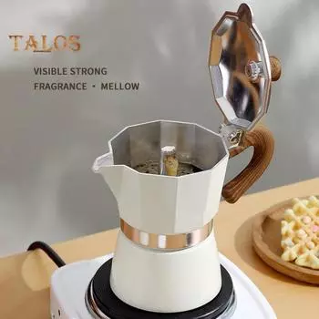 Кофеварка Moka Pot Espresso Maker 150 мл, легкая кофеварка для плиты, простая в использовании итальянская кофеварка для насыщенного эспрессо, латте, капучино 150ML красный