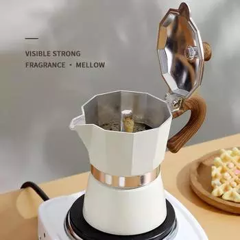 Кофеварка Moka Pot Espresso Maker 150 мл, легкая, простая в использовании кофеварка на плите 150ML белый
