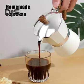 Кофеварка Moka Pot Espresso Maker 150 мл, легкая кофеварка для плиты, простая в использовании итальянская кофеварка для насыщенного эспрессо, латте, капучино 150ML красный