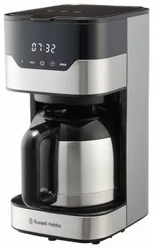 Кофеварка Oishi and Associates Russell Hobbs, электрическая, на 8 чашек, не требует бумажного фильтра, с таймером и сенсорной панелью, золотой фильтр, Coles Grand Lip 7653JP