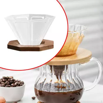Кофеварка с чашкой-капельницей и держателем из орехового дерева. Многоцелевая, простая в использовании, практичная, портативная. чистый