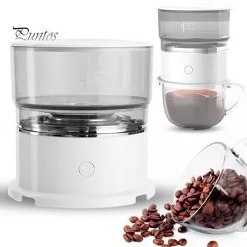 Кофеварка с фильтром из нержавеющей стали. Точный контроль температуры. Жаропрочная компактная легкая капельница для кофе. белый