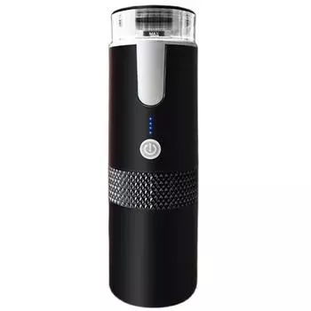 Кофеварка с зарядкой через USB, Дорожная автомобильная кофемашина, Портативная электрическая кофемашина, Беспроводная кофемашина в капсулах чёрный