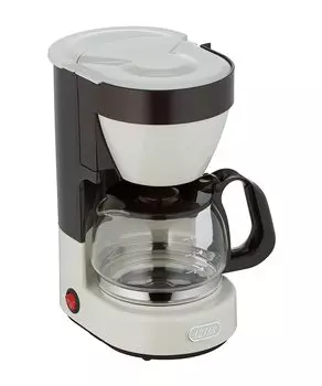 Кофеварка Toffy на 4 чашки капельного типа с функцией автоматического поддержания тепла, стеклянный чайник с сетчатым фильтром K-CM1 (Пепельно-белый) К-CM1-AW