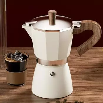 Кофеварки Moka 150/300 мл Винтажная классическая кофейная посуда Алюминиевая кофеварка для эспрессо Аксессуары для кафе Чайник для кофеварок Печи для латте