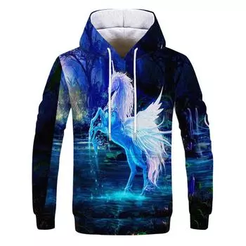 Кофты с 3D принтом «Крыло ангела», «Лошадь», мужские толстовки, спортивный костюм, пуловер, весна-осень, толстовка с животными, пальто с капюшоном, бренд S-5XL S