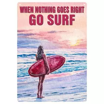 Когда начнется ад, займитесь серфингом - винтажная металлическая жестяная табличка, унисекс, декор для стен бара, пещеры, кафе, гаража, 8x12 дюймов 20x30cm