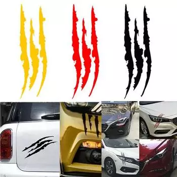 Коготь Царапина Автомобиль Кузов Фар Светоотражающие Наклейки Декор 2pcs чёрный