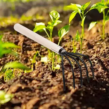 Коготь для садовых граблей с 5 зубцами. Практичный, простой в использовании, легкий в использовании. 36cmx10cm