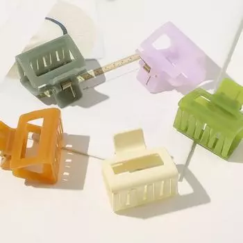 Коготь для волос квадратной формы, сплошной цвет, противоскользящая заколка для волос, заколка для волос на затылке, зажим для волос в виде акулы, инструмент для укладки волос белый