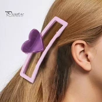 Коготь для волос, пластиковая заколка для волос в форме прямоугольника, в форме сердца, коготь для волос на затылке, повседневная одежда для вечеринок, аксессуары для волос молочный белый