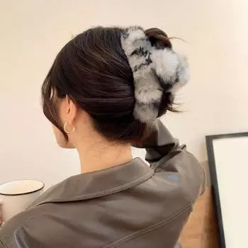 Коготь для волос, пушистый, заподлицо, сильный коготь, противоскользящий, противоломкий, сплошной цвет, украшение для организации волос, женский зажим для волос, зажим для волос R