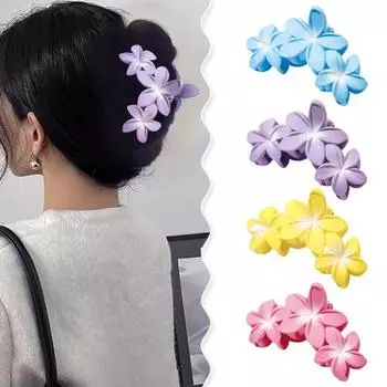 Коготь для волос в форме цветка, большой размер, заколка для волос, коготь для душа на затылке, декоративный аксессуар для фиксации волос фиолетовый