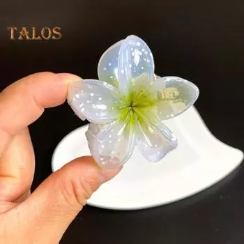 Коготь для волос в форме цветка, крепкая заколка для волос, коготь для душа на затылке, декоративный аксессуар для фиксации волос красный