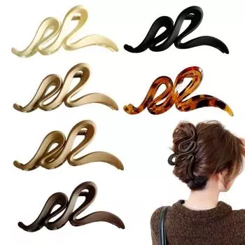 Коготь для волос в форме змеи, матовая текстура, большая заколка для волос, сильный захват, коготь для затылка, зажим для волос в форме акулы, душ, инструмент для укладки волос темно-коричневого