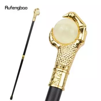 Коготь дракона, желтый стеклянный шар, Золотая трость, модная декоративная трость, ручка для трости для косплея, ручка Crosier 93 см