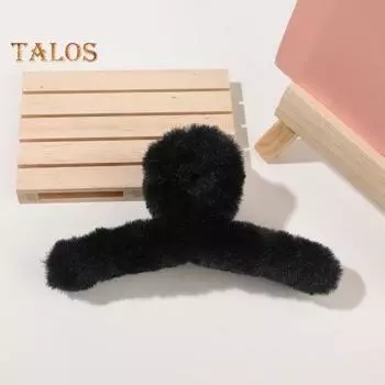 Коготь из плюшевого материала, большой размер, противоскользящая заколка для волос, заколка для волос на затылке, зажим для волос в форме акулы, инструмент для укладки волос белый