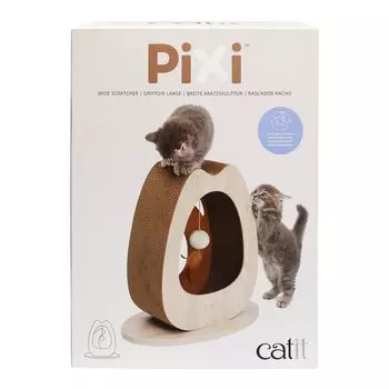 Когтеточка Catit Pixi, широкая, для кошек, отдельно стоящая, из картона, внутренняя, 45 x x 44 см, в форме кошки, 23,5