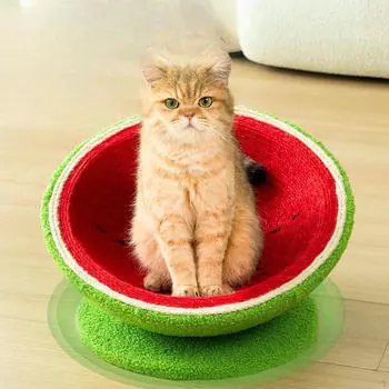 Когтеточка для кошек Арбузное гнездо Современная многоцелевая когтеточка Роскошная гостиная для домашних животных L and without base