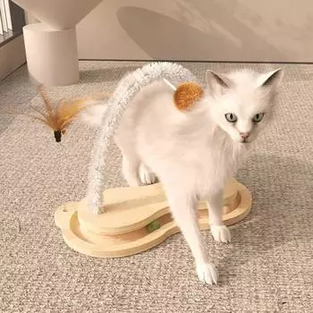 Когтеточка для кошек Arch, игрушка для ухода за шерстью кошки с плюшевым мячом, щетка для ухода за кошкой