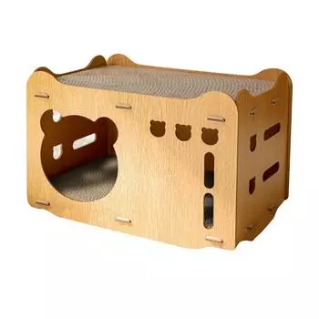 Когтеточка для кошек, домик-когтеточка, двухслойный, износостойкий, картонный домик для кошек с