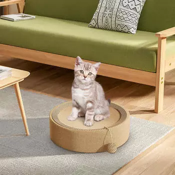 Когтеточка для кошек, гнездо, защита мебели, износостойкий котенок, прочный круглый котенок с шлифовальной игрушкой