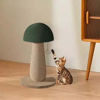 Когтеточка для кошек, гриб, высокая, с интерактивным мячиком, когтеточка для кошек из натурального сизаля для котят и маленьких кошек A