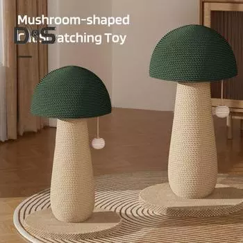 Когтеточка для кошек, гриб, высокая, с интерактивным мячиком, когтеточка для кошек из натурального сизаля для котят и маленьких кошек A