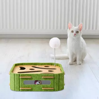Когтеточка для кошек, игрушка с мячом и дорожкой, когтеточка, коврик для дрессировки котят в помещении Round