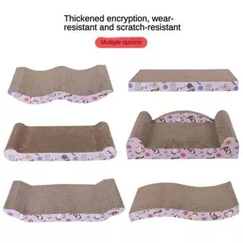 Когтеточка для кошек Игрушки для кошек Гофрированный картонный коврик Шлифовальная доска для ногтей Интерактивная защитная мебель Игрушки-когтеточки для кошек