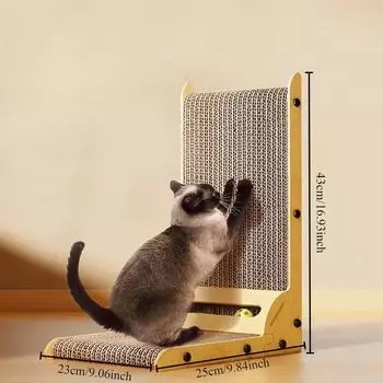 Когтеточка для кошек Игрушки для кошек Износостойкая и устойчивая к царапинам деревянная стойка Мебель для кошек Тренировочные игрушки для шлифовки когтей Диван 47x31x25cm