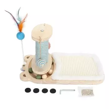 Когтеточка для кошек Интерактивная универсальная деревянная маленькая башня для кошек Когтеточка для кошек на дереве для дома I