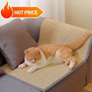 Когтеточка для кошек из бамбука, защита дивана, артефакт, многофункциональная износостойкая доска для защиты кошек, мебель для кошек, аксессуары для домашних животных S 30x40cm коричневый