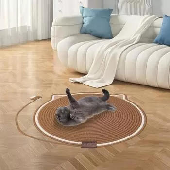 Когтеточка для кошек из натуральной хлопковой веревки, легко моется, многофункциональная, для домашних животных фиолетовый/зелёный