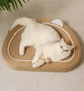 Когтеточка для кошек из сизаля Кошачье гнездо Тканый коврик из сизаля Устойчивый к царапинам Износостойкий Спящий и играбельный шлифовальный коготь Four Seasons Universal 58*43*8.5cm