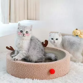 Когтеточка для кошек из сизаля, круглая кровать для кошек, игрушки для кошек, когтеточка для кошек из сизаля, для домашних кошек и котят 41x41x10cm