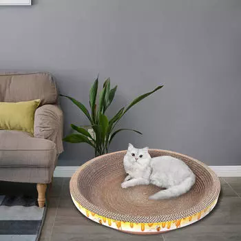 Когтеточка для кошек, картонная кровать для гостиной, подушка для домашних животных, интерактивная игрушка, круглая чаша, диван, когтеточка 50cmx9cm