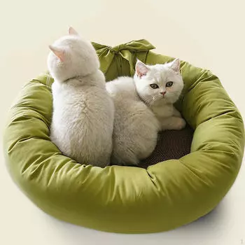 Когтеточка для кошек картонная миска для кровати круглая гофрированная когтеточка для защиты мебели зелёный