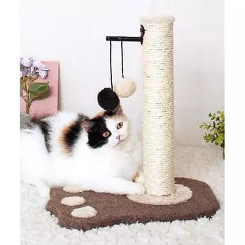 Когтеточка для кошек Когтеточка для кошек с подвесным шариком Прочная когтеточка для кошек в помещении с сизалем Sisal Column