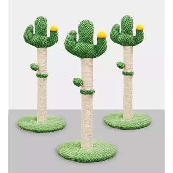 Когтеточка для кошек. Когтеточка для котят. Прочная башня-когтеточка с веревкой из натурального сизаля и подвесным шариком-игрушкой для котят, кошек и кошек. M зелёный