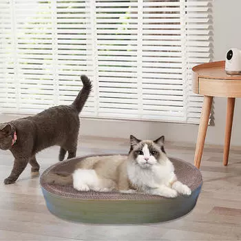 Когтеточка для кошек, коврик для царапин, интерактивная игрушка, играющая в шлифовальный коготь, гофрированная бумага для дома S_Wooden