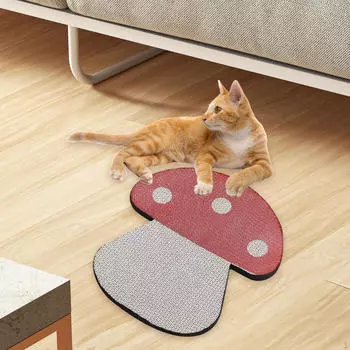 Когтеточка для кошек, коврик для кошек, красный гриб, милый коврик, интерактивная игрушка, картон для кошек