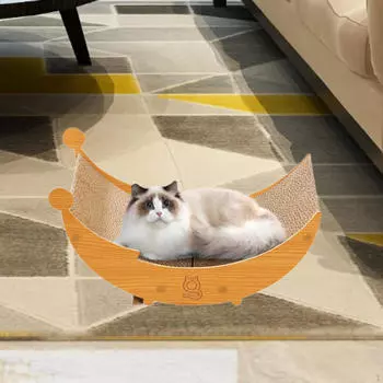 Когтеточка для кошек, лежак, пляжный стул, гофрированная бумага, спальный шезлонг, коврик для царапания M oak