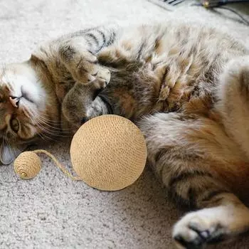 Когтеточка для кошек, многоцелевая игрушка для кошек, сизалевый мяч, игрушка-царапка для кроликов, забавная доска для кошек, сизалевый мяч-когтеточка для кошек разноцветный